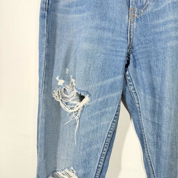 Reformation Julia High Rise Cigarette Ankle Distressed Denim Jeans Antigua 25 - Picture 4 of 16